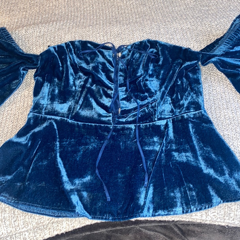 Blue velvet top